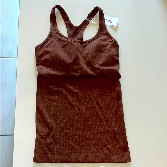 Lululemon Ebb To Street Tank II, Ribbed w Built in Bra, Rustic Clay, Size 4 - Picture 1 of 7